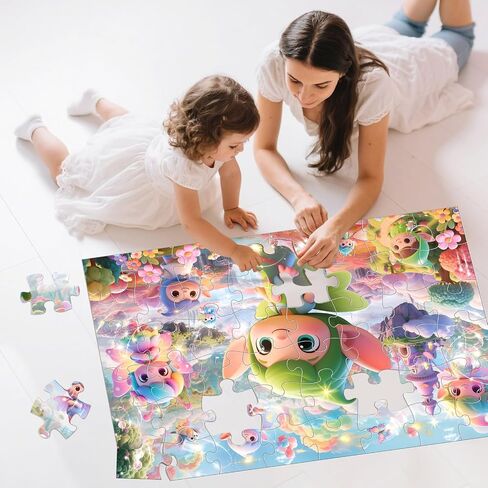 Jumbo Shimmery Floor Puzzle for Kids,Unicorn Jigsaw Large Puzzles,45 Piece Unicorn Puzzle for Toddler Ages 3-5,Children Learning Preschool Educational Toys,Birthday Gift for 4-8 Years Old in Kuwait