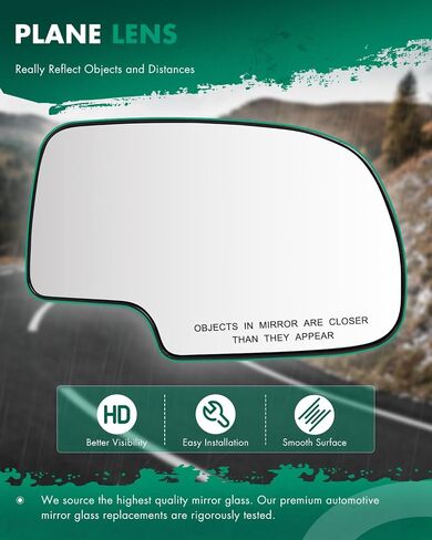 SCITOO Exterior Mirror Replacement Glass Passenger Right side Fit for 2001-2007 For Dodge CARAVAN HEATED Chrome Convex Replacement Tow Mirror 4798904AB in Saudi Arabia