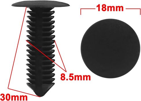 uxcell 50pcs 8mm Hole Screw Fastener Rivet Retainers Hood Push Pin Splash Guard Clip Car Accessories in Saudi Arabia