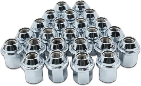 12x1.25 Lug Nut Bolts Compatible with Jeep Compass, Renegade, Cherokee, Fiat, Chrysler 200, Dodge Dart, 20 Pcs, Silver Shank Length 28mm in Kuwait