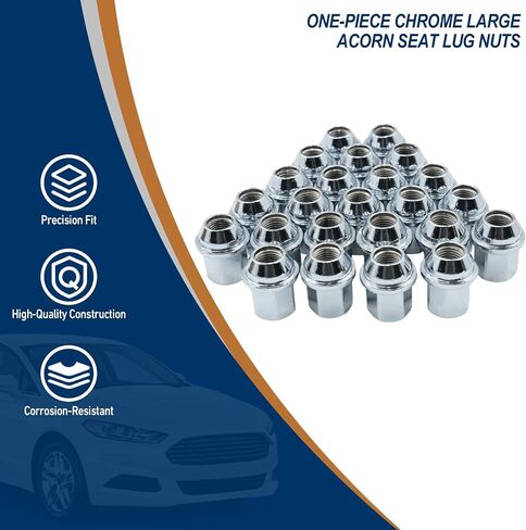 12x1.25 Lug Nut Bolts Compatible with Jeep Compass, Renegade, Cherokee, Fiat, Chrysler 200, Dodge Dart, 20 Pcs, Silver Shank Length 28mm in Kuwait