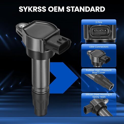 3 عبوات من ملفات الإشعال UF681 متوافقة مع Smart Fortwo 2008 2009 2010 2011 2012 2013 2014 2015 1.0L L3 - يستبدل ICA64270 GN10674 ICA64178 36-8276 in Kuwait