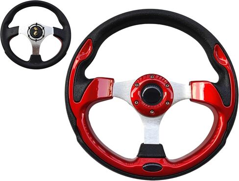 الإضاءة - عجلة قيادة مقاس 13 بوصة ذات 6 فتحات لـ Polaris Slingshot 2015-2025 RZR UTV ATV Can Am Spyder بدون محول/إصدار سريع/ساحب (ألياف الكربون السوداء) in Kuwait