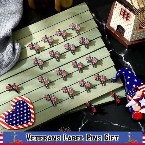 Tondiamo Patriotic Veterans Poppy Lapel Pins Bulk Memorial Day Thank You Gifts Flower Cross Brooch Badge USA Soldier Souvenir in Saudi Arabia