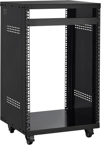 VEVOR 12U AV Rack Stand with Caster Wheels, Component Rack Cabinet Recording Studio Racks, Removable Side Panels, 500lbs Capacity Network Server Case, Special Vents for 19'' Audio Video Rack Mounting in Saudi Arabia