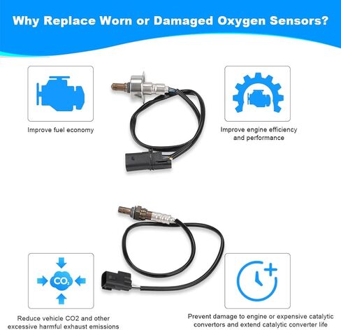 JDMON 2PCS Oxygen O2 Sensor Upstream Downstream Replacement for 2010-2016 Hyundai Santa Fe, Sonata, Tucson, Kia Forte, Optima, Sorento 2.4L Compatible with 234-5029, 2345029, 234-4238, 2344238 in Saudi Arabia