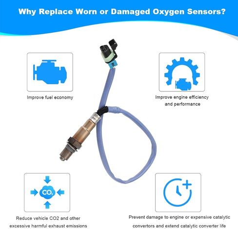 JDMON 1PCS O2 Oxygen Sensor Upstream Downstream Replacement for 2005-2010 Buick Allure, Lacrosse 3.6L, Cadillac SRX 3.0L, Chevrolet Equinox, Volt Compatible with 234-4815, 2344815, 12584050 in Saudi Arabia