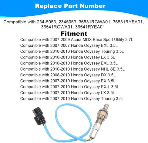 JDMON 1 قطعة استبدال مستشعر الأكسجين O2 لـ 2007-2009 Acura MDX 3.7L، 2007-2010 Honda Odyssey 3.5L متوافق مع 234-5053، 2345053، 36531RGWA01 in Saudi Arabia