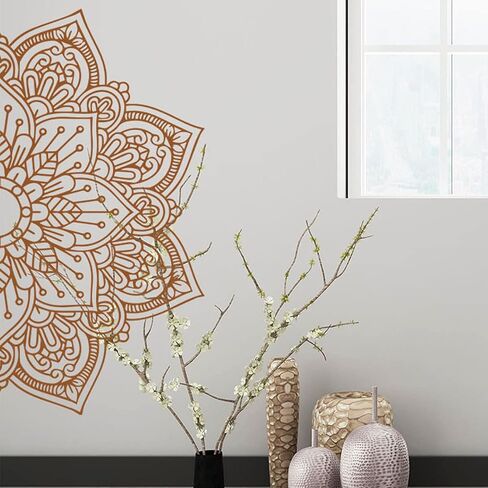 4 Sheets Half Mandala Wall Decals Boho Mandala DIY Decor Wall Stickers Vinyl Wall Decor for Bedroom Living Room Playroom Nursery Home Decoration in Saudi Arabia