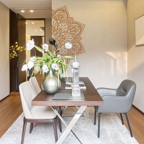 4 Sheets Half Mandala Wall Decals Boho Mandala DIY Decor Wall Stickers Vinyl Wall Decor for Bedroom Living Room Playroom Nursery Home Decoration in Saudi Arabia