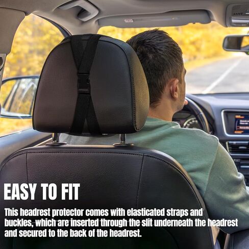 Hovom 2PCS Car Headrest Cover, Soft Breathable Leather Cars Front Seat Head Rest Covers, Waterproof Automotive Headrest Protector, Universal Interior Car Accessories for Most Vehicles (Red) in Kuwait