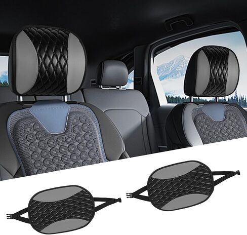 Hovom 2PCS Car Headrest Cover, Soft Breathable Leather Cars Front Seat Head Rest Covers, Waterproof Automotive Headrest Protector, Universal Interior Car Accessories for Most Vehicles (Red) in Kuwait