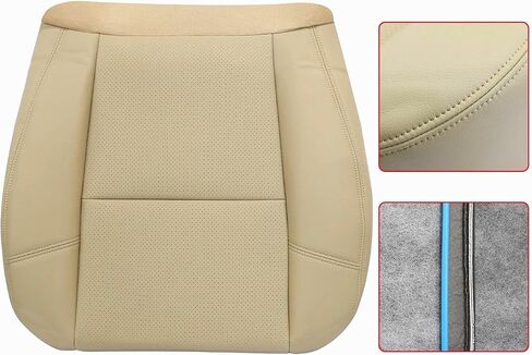 SecosAutoparts Driver or Passenger Side Bottom Replacement Leather Perforated Seat Cover Tan fit for Cadillac Escalade 2007-2014 fit for Chevy Suburban Tahoe Silverado Avalanche Yukon Sierra 2007-2014 in Saudi Arabia