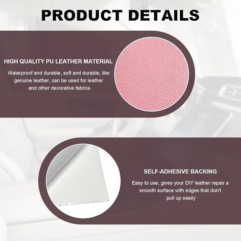 2 PCS Leather Repair Patch Tape, 4 x 8 Inch PU Vinyl Repair Patches for Car Upholstery Seat, Waterproof Self Adhesive Leather Tape Repair Kit for Furniture Couches Chairs (Gray) in Kuwait