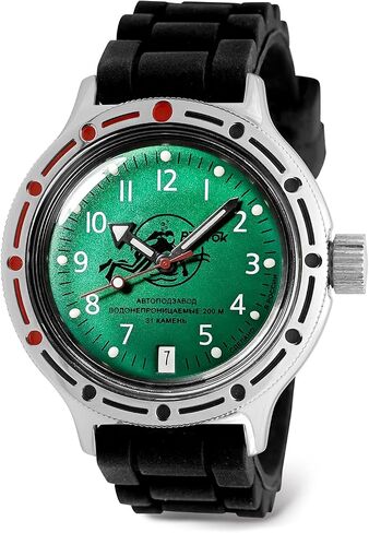 VOSTOK | Scuba Dude Amphibian Automatic Self-Winding Russian Diver Wrist Watch | WR 200 m | Amphibia 420386 |Fashion | Business | Casual Men's Watches in Saudi Arabia