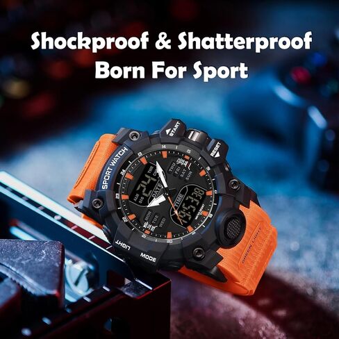 findtime Mens Digital Watches for Men Sport Tactical Watch Outdoor Military Large Face 5ATM Waterproof Watch Stopwatch Countdown Alarm LED Backlight Shockproof Watches for Men in Saudi Arabia