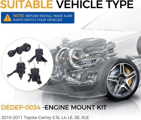 PAROD 4pcs Engine Mount 2.5L L4 Fit for Toyota Camry 2010-2011,Replace#A62009 A4295 A62062 A4288 in Saudi Arabia
