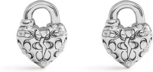 COACH Women's Signature Quilted Broken Heart Padlock Stud Earrings in Saudi Arabia