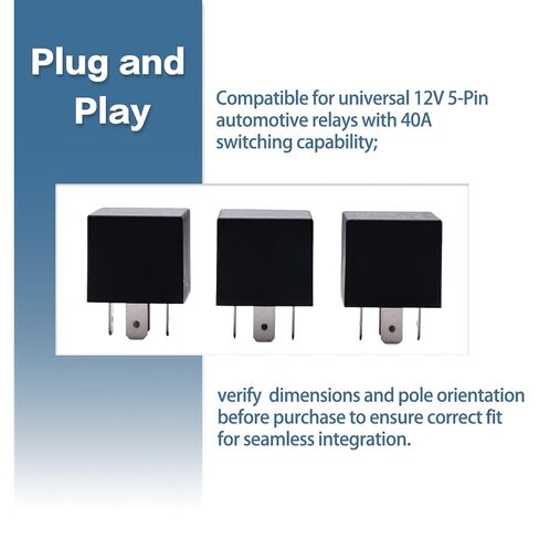 8 PCS 40A Automotive Relays, 12V Waterproof 5 Pin Relay Switch, Compatible with Car Boat Outboard Motor Trim System Components (Black) in Kuwait