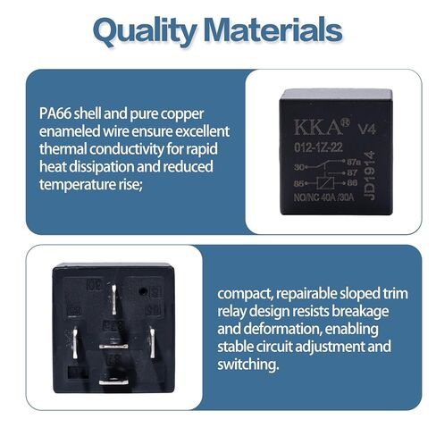 8 PCS 40A Automotive Relays, 12V Waterproof 5 Pin Relay Switch, Compatible with Car Boat Outboard Motor Trim System Components (Black) in Kuwait