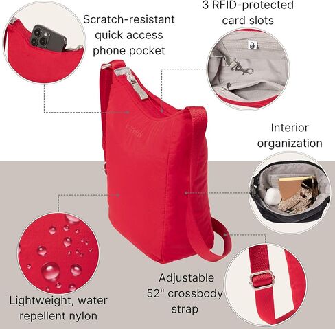 Baggallini Swift Mini Crossbody Bag for Women - 4.5x7 Small Travel Purse with Crossbody Strap and RFID in Saudi Arabia