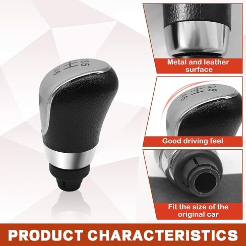 6 Speed Manual Transmission Gear Shift Knob Cover Compatible with Ford Escape Kuga Focus Fiesta mk7 2008-2013 Shifter Lever Knob Replacement Parts Black in Kuwait