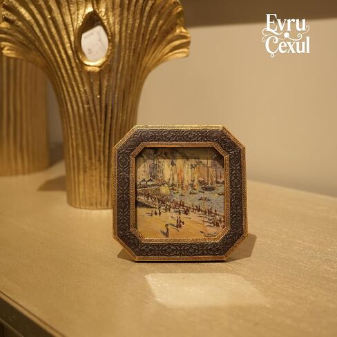 إطارات صور عتيقة مقاس 5 × 7 - إطار صور عتيق مقاس 5 × 7، إطارات ذهبية برونزية عتيقة مزخرفة مقاس 5 × 7، إطار صورة صغير مقاس 5 × 7 معلق على الحائط لديكور المنزل in Kuwait