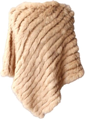 Knitted Genuine Rabbit furs Poncho,Lady Luxury Shawl,Striped furs Poncho Sweater,fursCape for Weddings and Evening Wear in Saudi Arabia