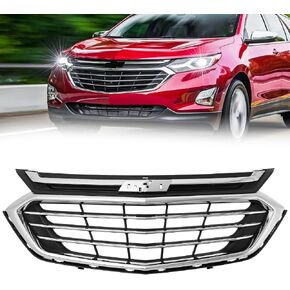 Front Honeycomb Bumper Grille Grill Compatible with Compatible with 2018-2021 Chevrolet Equinox w/Chrome Trim in Saudi Arabia