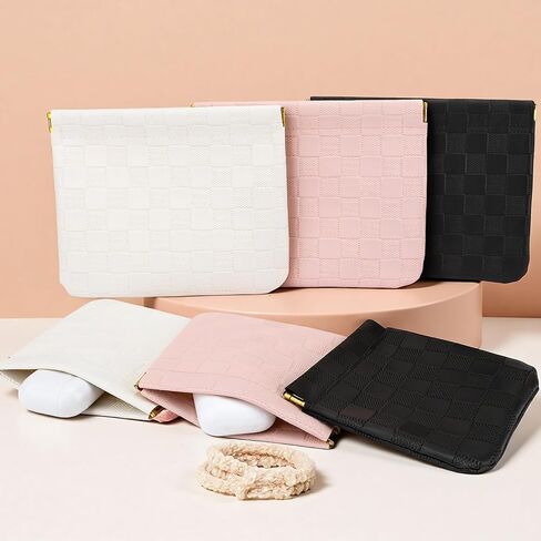 قطعتان من حقيبة مكياج صغيرة للسيدات للمحفظة، حقيبة مكياج صغيرة، منظم المحفظة، محفظة للعملات المعدنية، منظم ملحقات مستحضرات التجميل لأحمر الشفاه، منظم مجموعة السفر، مقاوم للماء ومحمول بسحاب ذاتي الغلق (أسود) in Kuwait