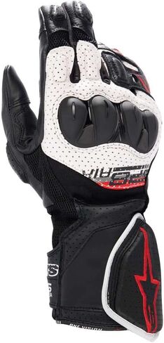 Alpinestars SP-8 V3 Air Men's Street Motorcycle Gloves - Black/White/Bright Red/Large in Saudi Arabia