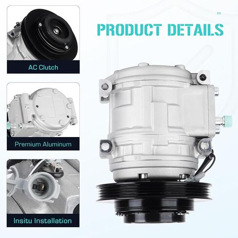 Air Conditioner AC Compressor with A/C Clutch Fit for Geo Prizm 1.6L 1989-1992, Fit for Toyota Corolla 1.6L 1989-1997, Fit for Toyota Corolla 1.8L 1993-1997, CO 11099C in Saudi Arabia