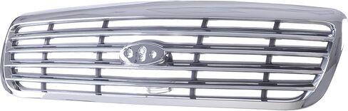CarPartsDepot Front Upper Chrome Grille Assembly Grill With Gray Insert And Emblem Provision Compatible With Ford Crown Victoria Sedan 1998-2011 F8AZ8200AA FO1200346 in Saudi Arabia