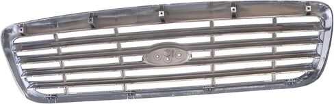 CarPartsDepot Front Upper Chrome Grille Assembly Grill With Gray Insert And Emblem Provision Compatible With Ford Crown Victoria Sedan 1998-2011 F8AZ8200AA FO1200346 in Saudi Arabia