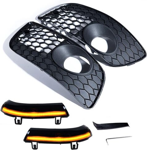 AstraDepot Front Lower Bumper Grille And Rearview Mirror Turn Signals Light Kit Compatible with 2006 2007 2008 VW GTI MK5 2009 VW Golf 5 Jetta MK5 in Saudi Arabia