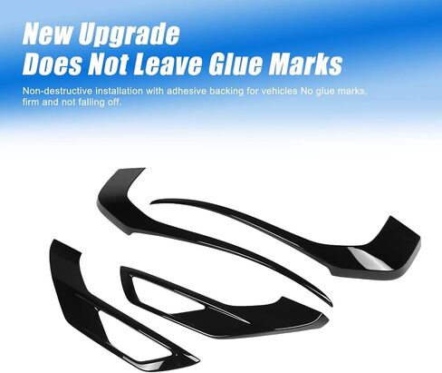Front Grille Fog Light Trim Cover Compatible with Mitsubishi Outlander 2023 2024 Accessories, 4PCS Outlander Front Grille Side Bumper Trim Strip ABS Plastic (Glossy Black) in Saudi Arabia