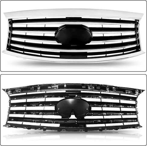 PartsFlow Compatible With 2014-2017 Infiniti QX60 Compatible With 2013 Infiniti JX35 Front Bumper Upper Grill Grille Black And Chrome 623103JA0A in Saudi Arabia
