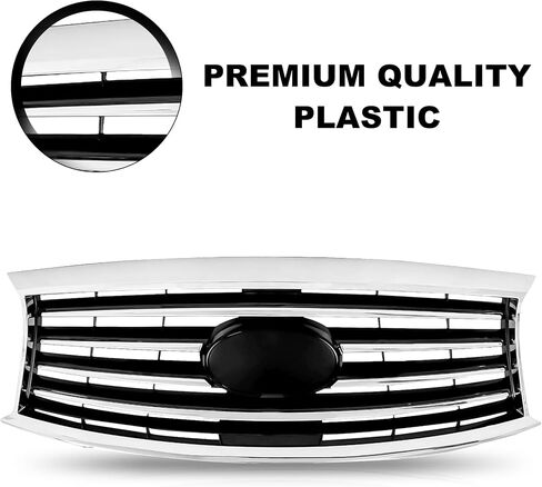 PartsFlow Compatible With 2014-2017 Infiniti QX60 Compatible With 2013 Infiniti JX35 Front Bumper Upper Grill Grille Black And Chrome 623103JA0A in Saudi Arabia