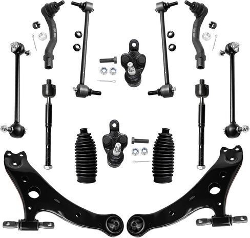 Detroit Axle - FWD Front End Suspension Kit for 2001 2002 2003 Toyota Highlander, 2 Lower Control Arms 2 Lower Ball Joints 4 Front Rear Sway Bars 4 Inner Outer Tie Rods 2 Boots Replacement - 14pc Set in Saudi Arabia