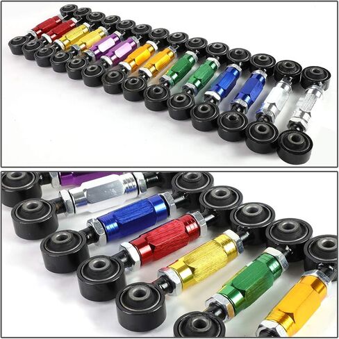 طقم ذراع التحكم في إصبع القدم الخلفي القابل للتعديل من DNA MOTORING متوافق مع 88-00 Civic / 88-91 CRX / 97-01 CR-V / 93-97 Del Sol / 90-01 Integra، أحمر، TOE-R-HC88-T11-RD in Saudi Arabia