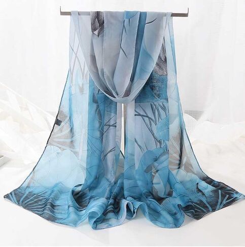 Scarfs for Women Lightweight Chiffon Scarf Fashion Scarves Print Floral Headscarf in Saudi Arabia