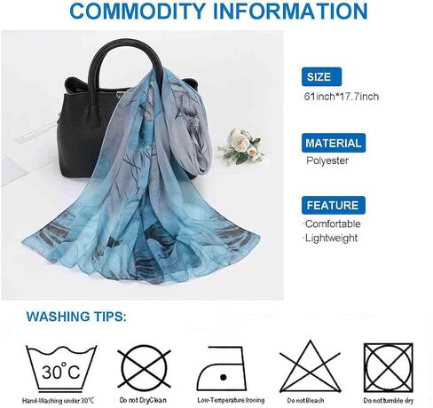 Scarfs for Women Lightweight Chiffon Scarf Fashion Scarves Print Floral Headscarf in Saudi Arabia