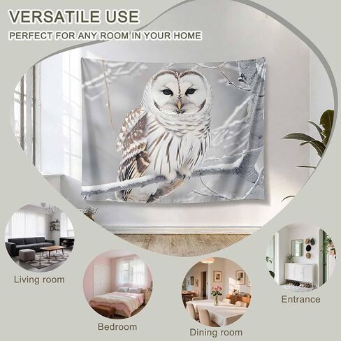 Tapestry Wall Hanging Owl Tapestries Aesthetic Wild Animal Tree Branch Tapestry for Bedroom Living Room College Dorm Art Wall Decor Decorative Backdrop 50x60 Inch in Saudi Arabia