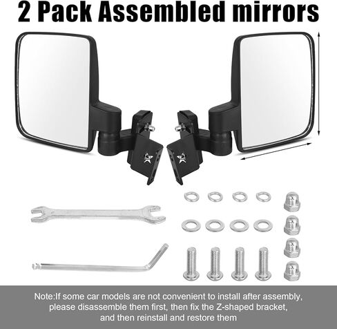 مرايا جانبية لسيارة Polaris Ranger 570/500 /900 2013-2025، باستثناء القضبان الدائرية، تناسب كابينة Pro-Fit وإطار قفص المصنع وLock N Ride in Kuwait