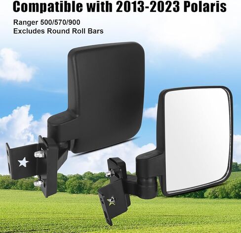 مرايا جانبية لسيارة Polaris Ranger 570/500 /900 2013-2025، باستثناء القضبان الدائرية، تناسب كابينة Pro-Fit وإطار قفص المصنع وLock N Ride in Kuwait