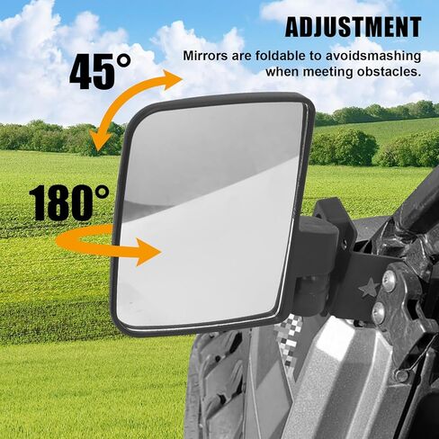 مرايا جانبية لسيارة Polaris Ranger 570/500 /900 2013-2025، باستثناء القضبان الدائرية، تناسب كابينة Pro-Fit وإطار قفص المصنع وLock N Ride in Kuwait