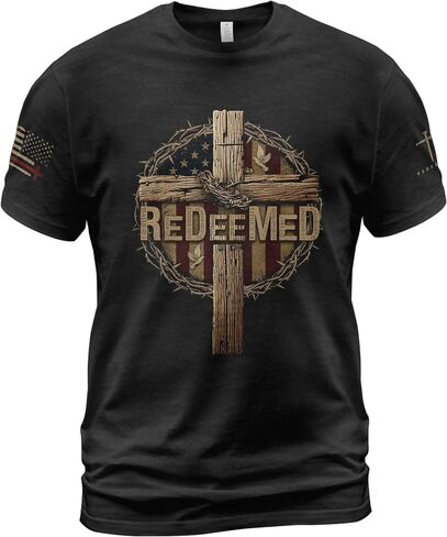 Redeemed Tshirt, Christian Shirts for Men, Cross Shirt, Mens Christian T Shirts, Bible Verse Shirt in Kuwait