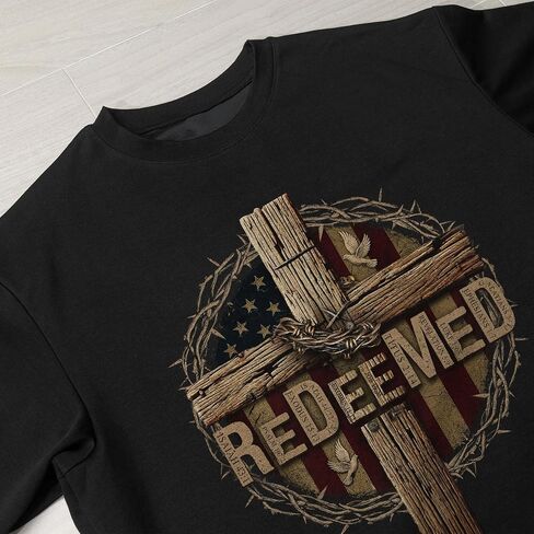 Redeemed Tshirt, Christian Shirts for Men, Cross Shirt, Mens Christian T Shirts, Bible Verse Shirt in Kuwait