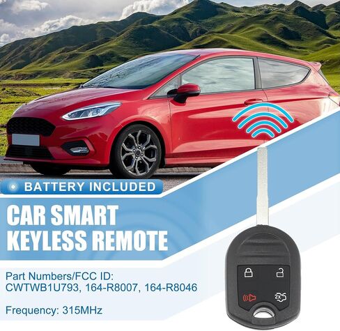 X AUTOHAUX 4 Button Car Keyless Entry Remote Control Replacement Key Fob Proximity Smart Fob No.CWTWB1U793/164-R8007 for Ford Fiesta 2015-2019 315MHz Chip 63 80 in Saudi Arabia