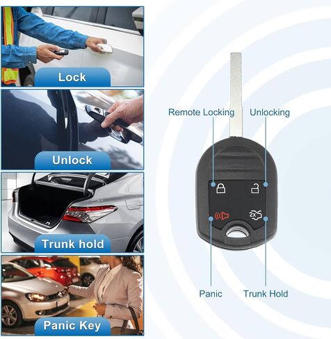 X AUTOHAUX 4 Button Car Keyless Entry Remote Control Replacement Key Fob Proximity Smart Fob No.CWTWB1U793/164-R8007 for Ford Fiesta 2015-2019 315MHz Chip 63 80 in Saudi Arabia